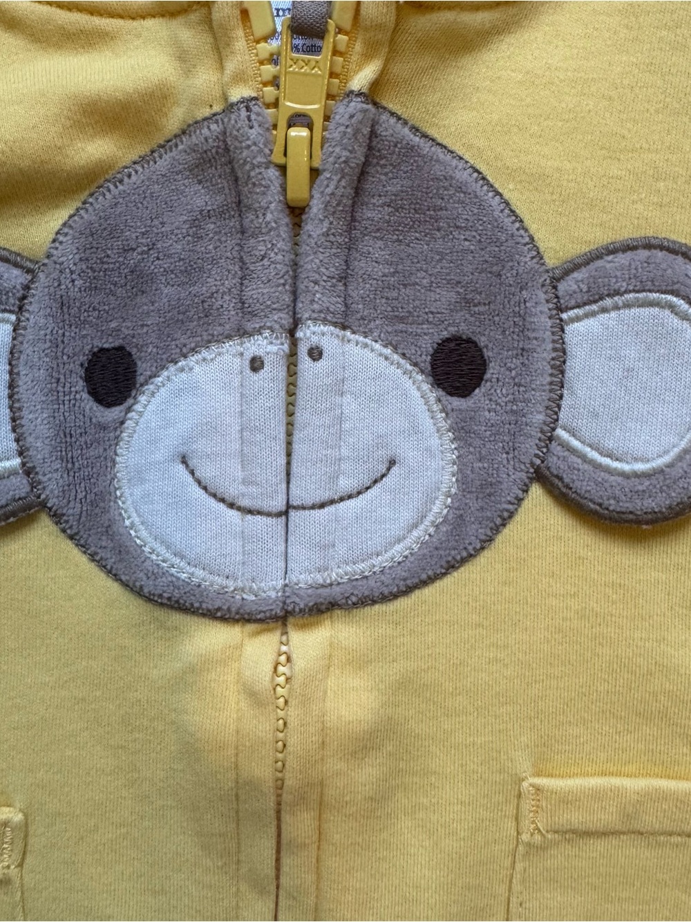 Gymboree Monkey Hoodie Jacket & Garanimals Striped Pants Outfit 3-6 Months Boy - Picture 4 of 11